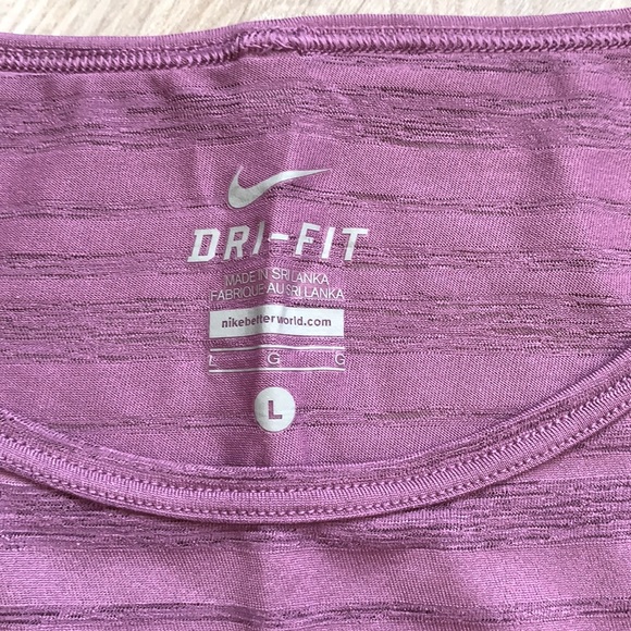 Nike Dri-Fit Sheer Purple T-Shirt Top Sz L - Picture 2 of 4